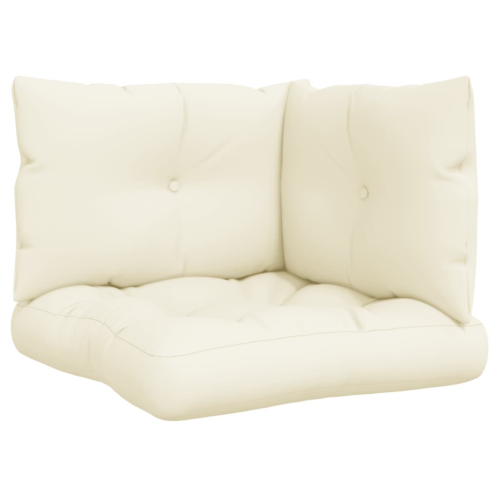 3-piece pallet cushion set in cream fabric