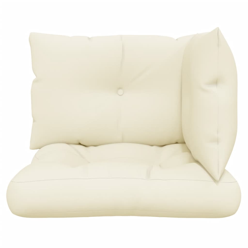 3-piece pallet cushion set in cream fabric