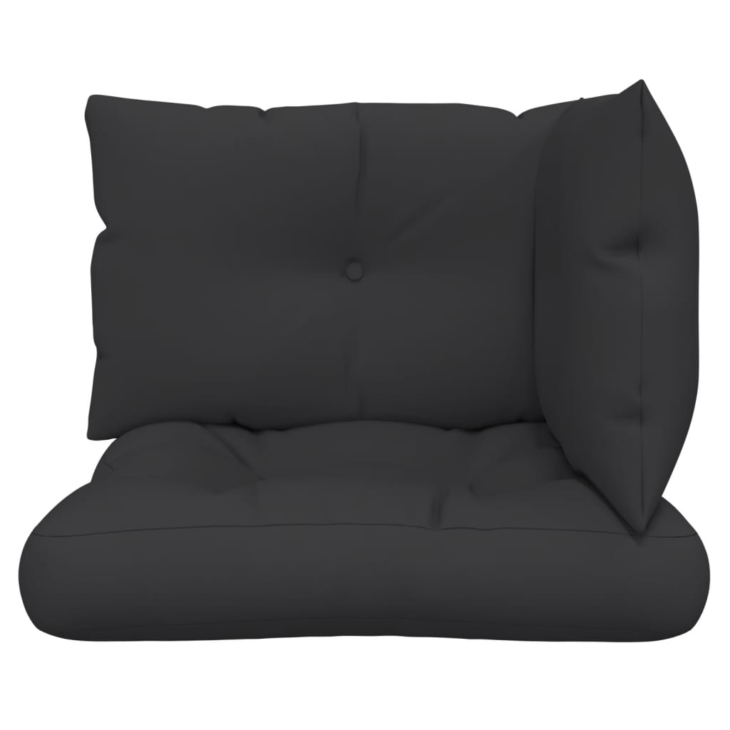 Palettenkissen 3-tlg. Schwarz Stoff