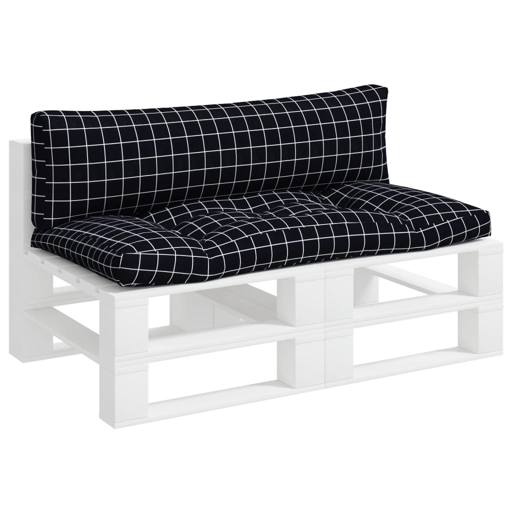 Palette cushions 2 pieces black check pattern Oxford fabric