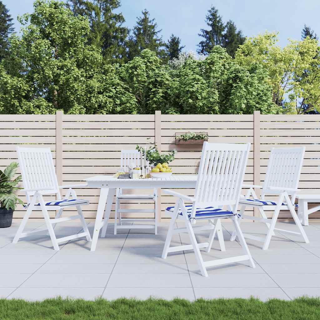 Gartenstuhl-Kissen 4 Stk. Blau & Weiß Gestreift 40x40x4cm Stoff