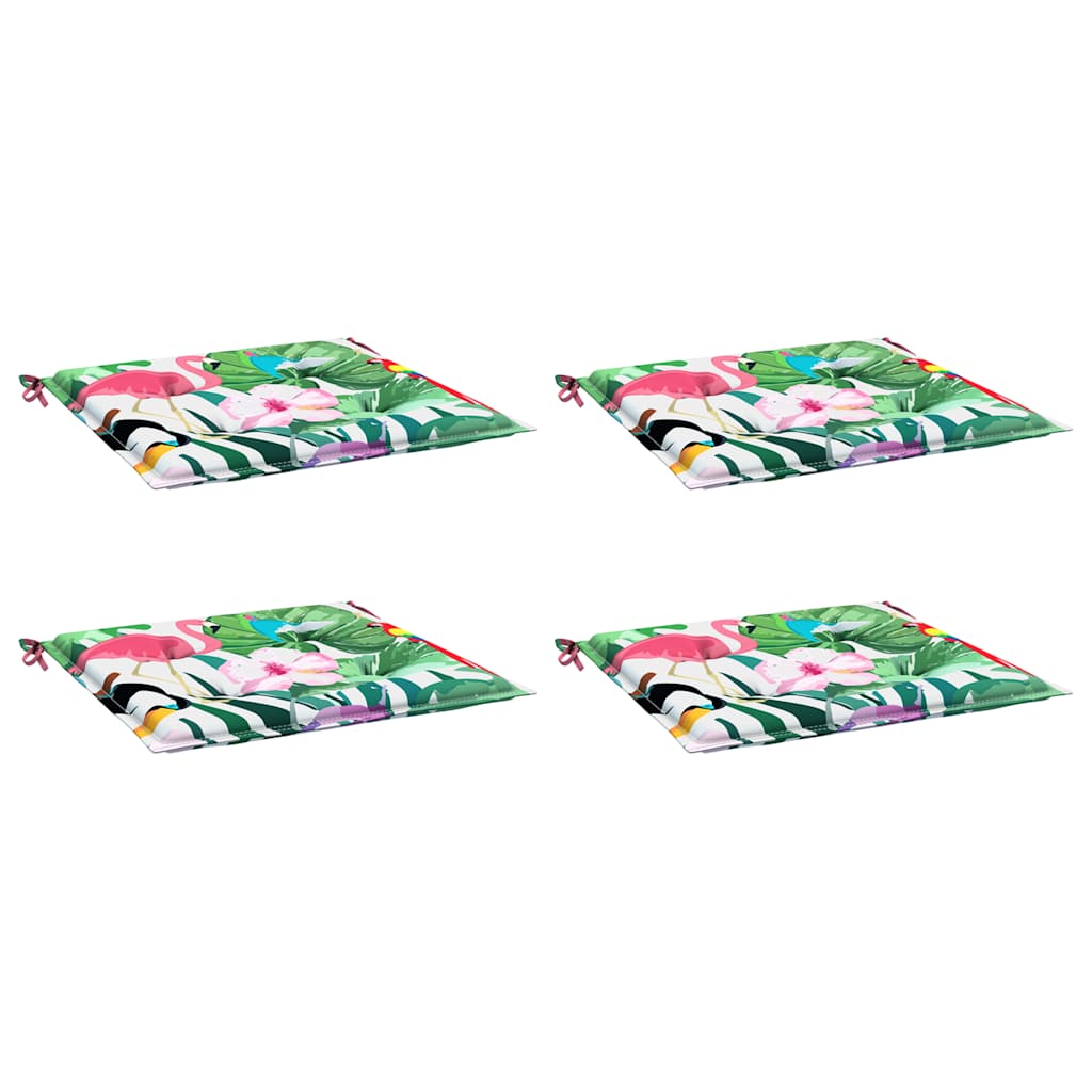 Gartenstuhl-Kissen 4 Stk. Mehrfarbig 40x40x4 cm Stoff
