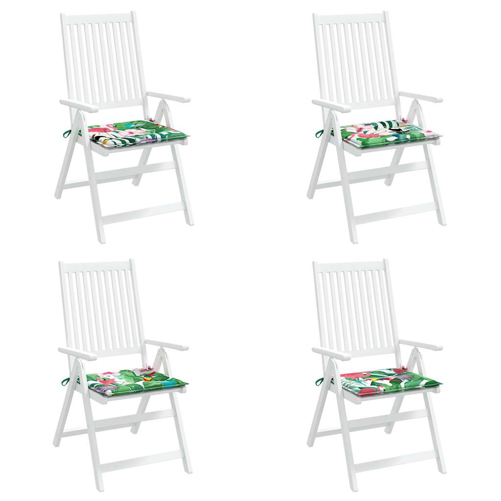 Gartenstuhl-Kissen 4 Stk. Mehrfarbig 40x40x4 cm Stoff