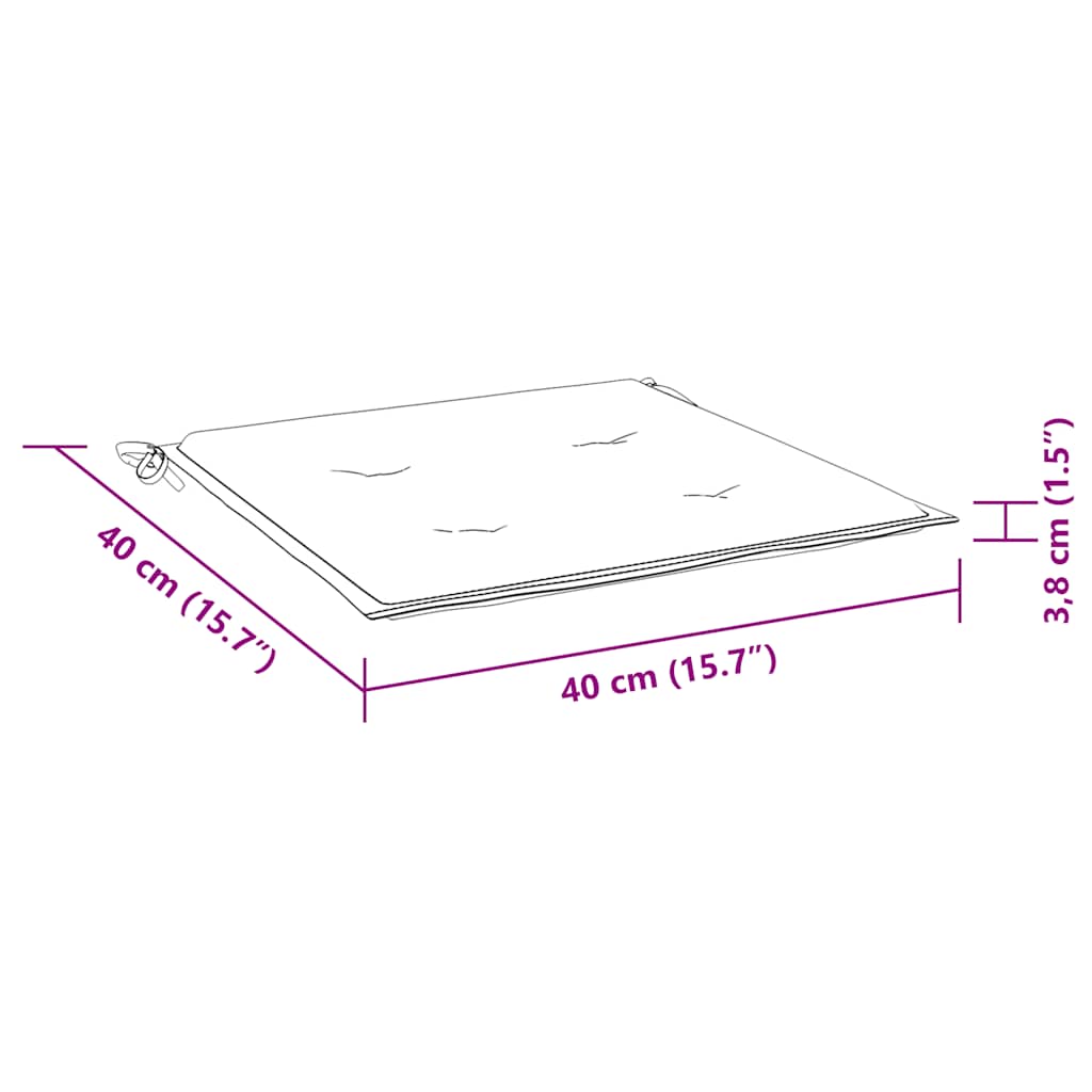 Gartenstuhl-Kissen 4 Stk. Mehrfarbig 40x40x4 cm Stoff