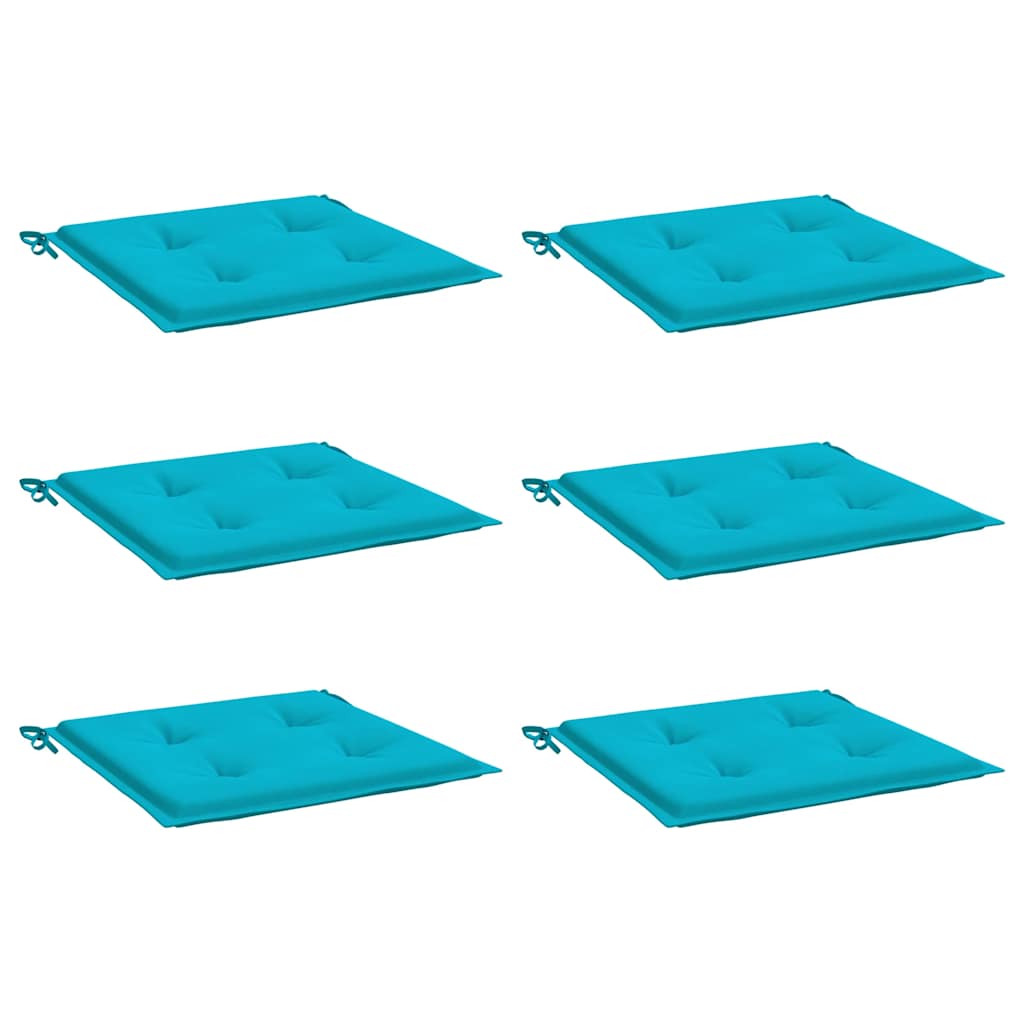 Gartenstuhl-Kissen 6 Stk. Türkis 50x50x4 cm Stoff