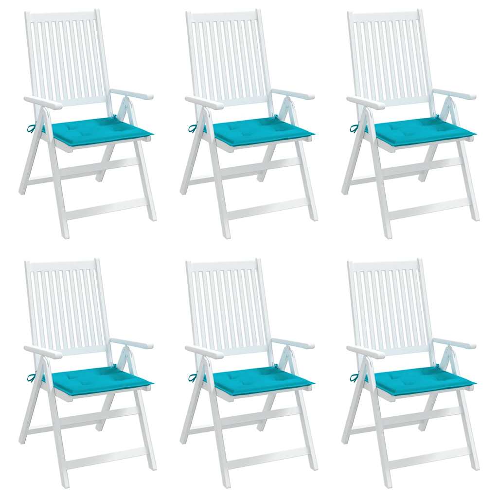 Gartenstuhl-Kissen 6 Stk. Türkis 50x50x4 cm Stoff