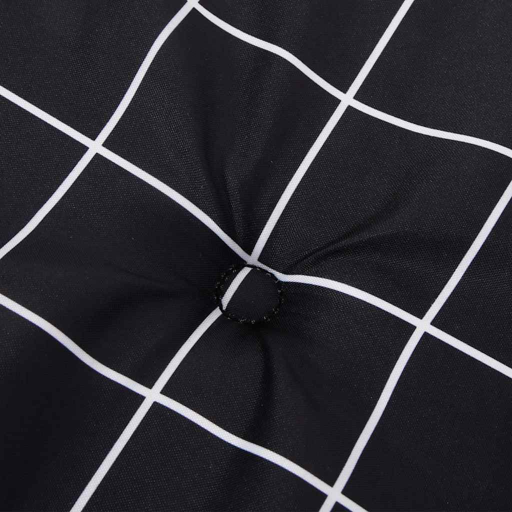 Garden bench cushion black check pattern 100x50x4 cm Oxford fabric