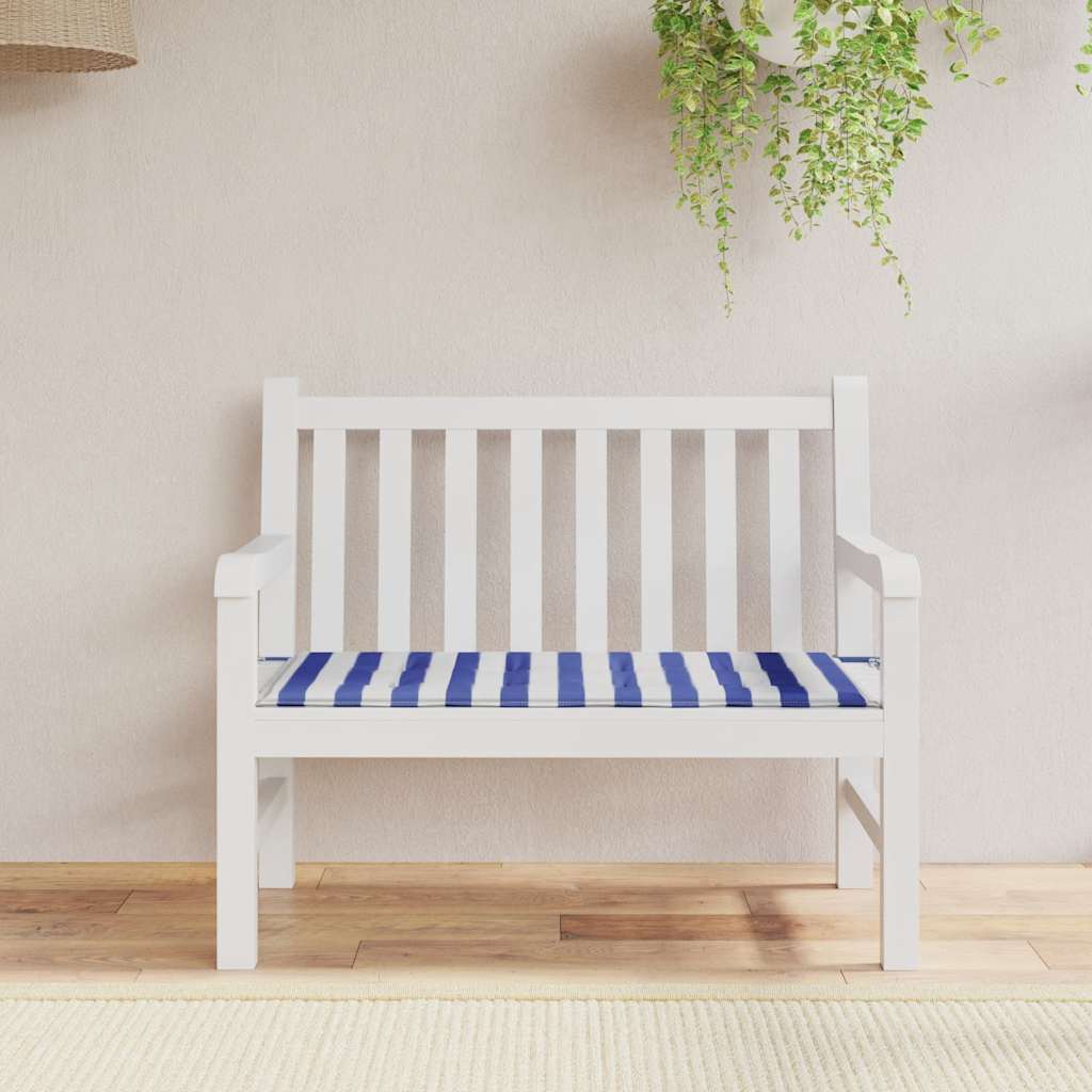 Gartenbank-Auflage Blau&Weiß Gestreift 120x50x4 Oxford-Gewebe