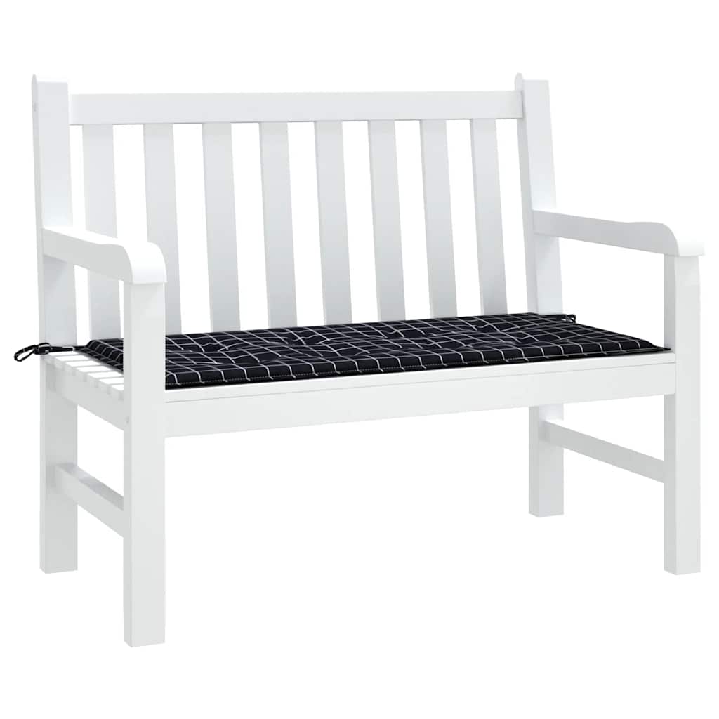 Gartenbank-Auflage Schwarz Karomuster 120x50x4 cm Oxford-Gewebe