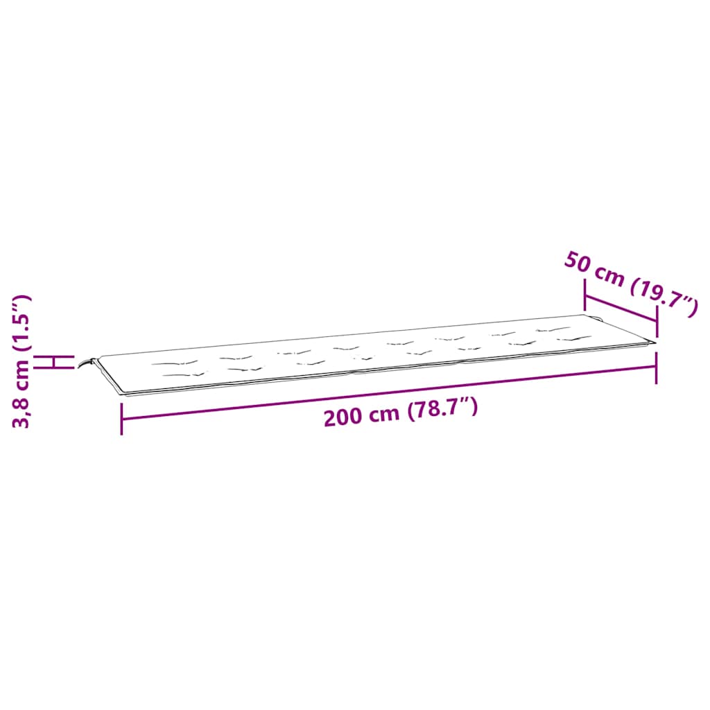 Gartenbank-Auflage Blau&Weiß Gestreift 200x50x4 Stoff