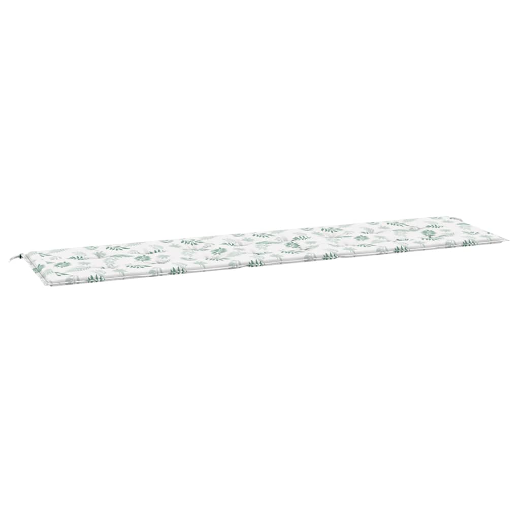 Gartenbank-Auflage Blattmuster 200x50x4 cm Stoff