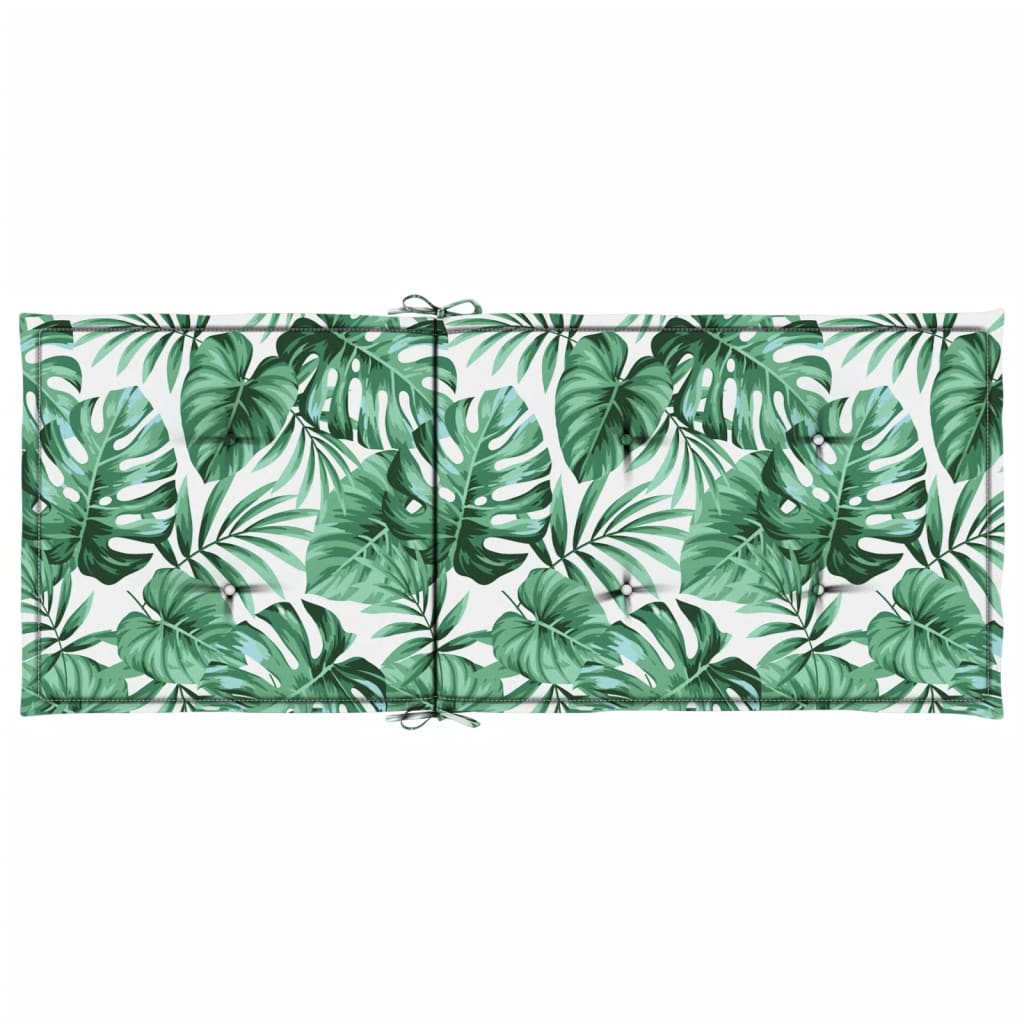 High-back cushions 4 pcs. leaf pattern fabric
