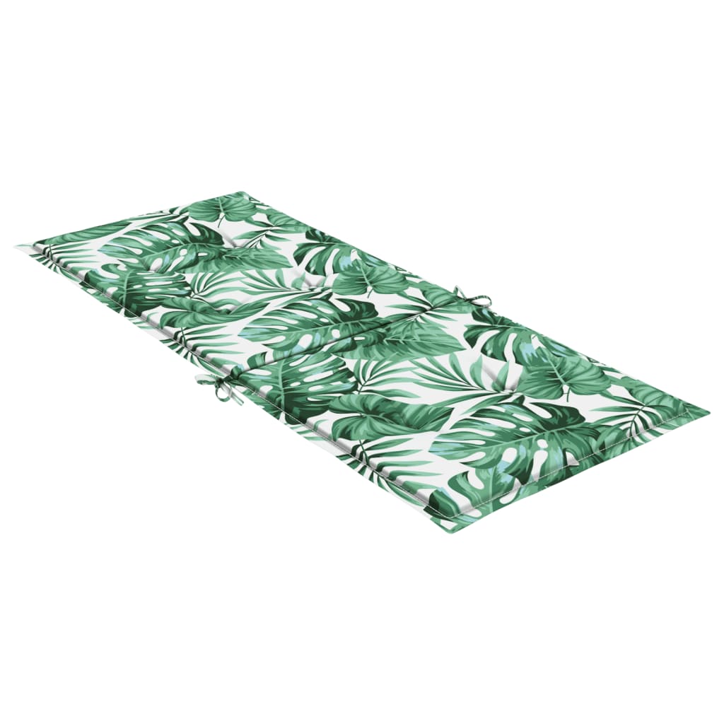 High-back cushions 6 pcs. leaf pattern fabric