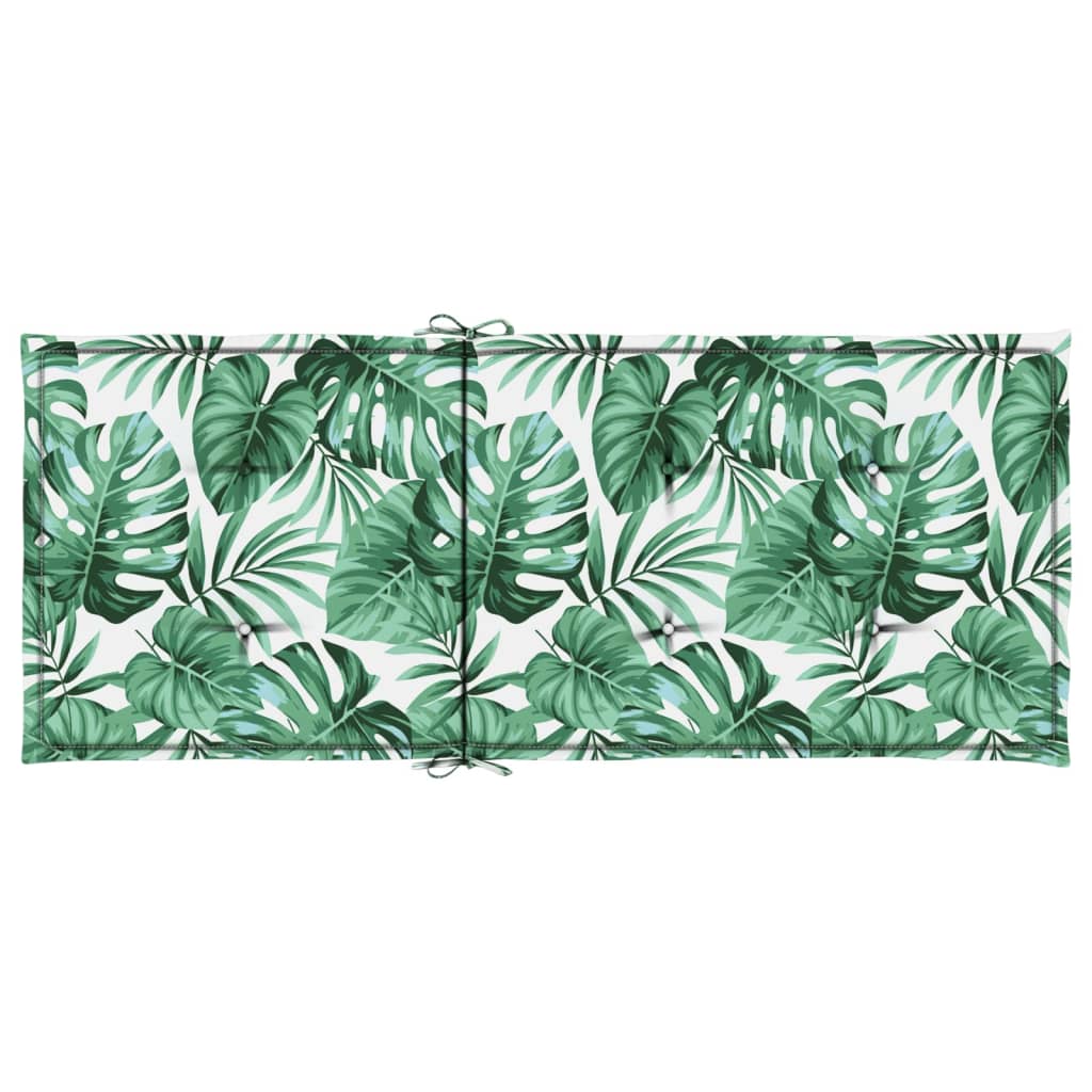 High-back cushions 6 pcs. leaf pattern fabric
