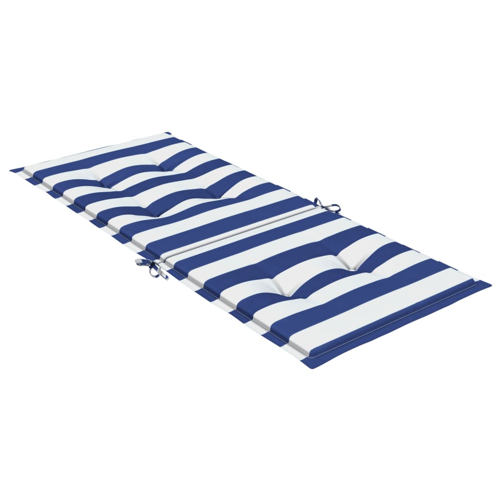 High Back Cushions 4 pcs. Blue &amp; White Striped Fabric