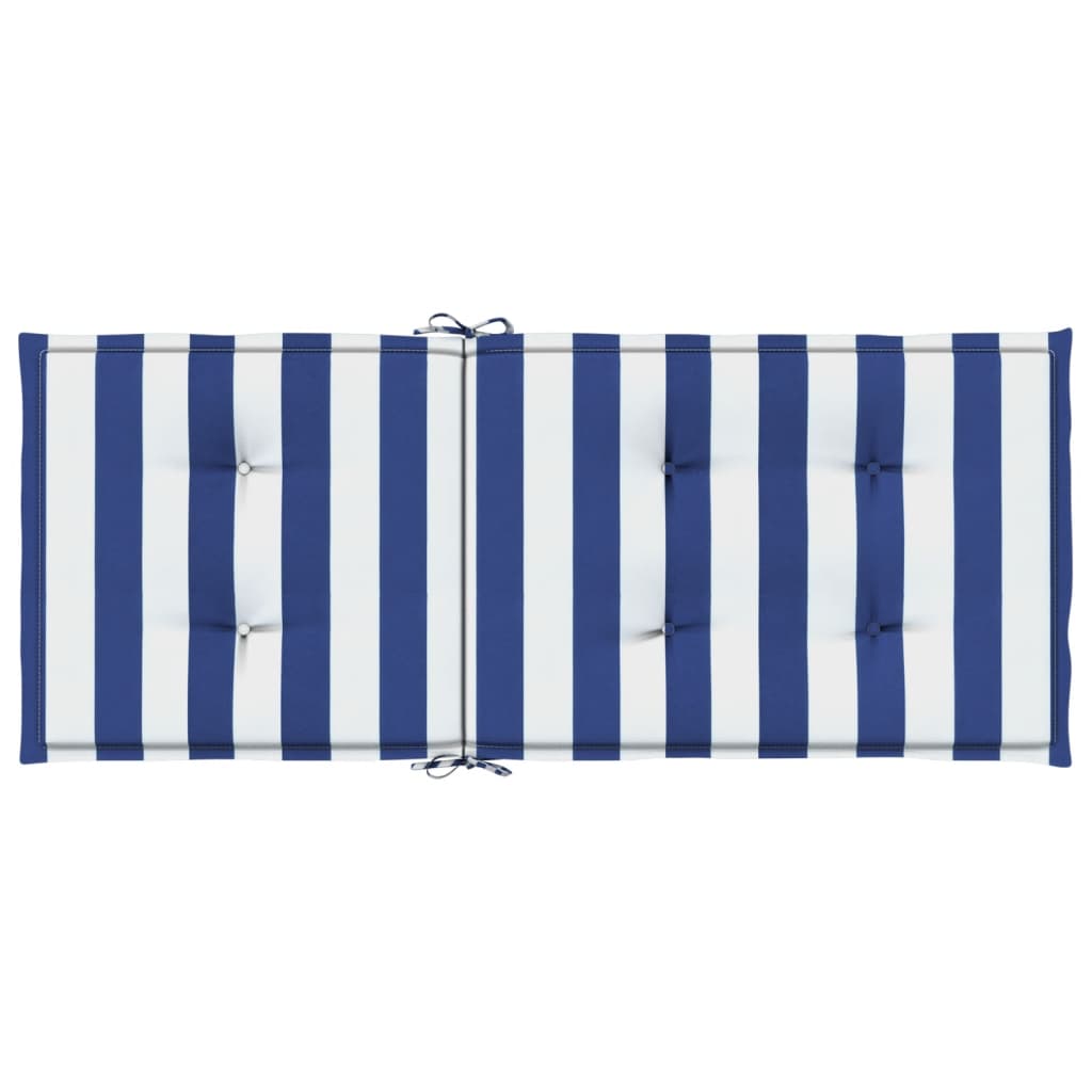 High Back Cushions 4 pcs. Blue &amp; White Striped Fabric