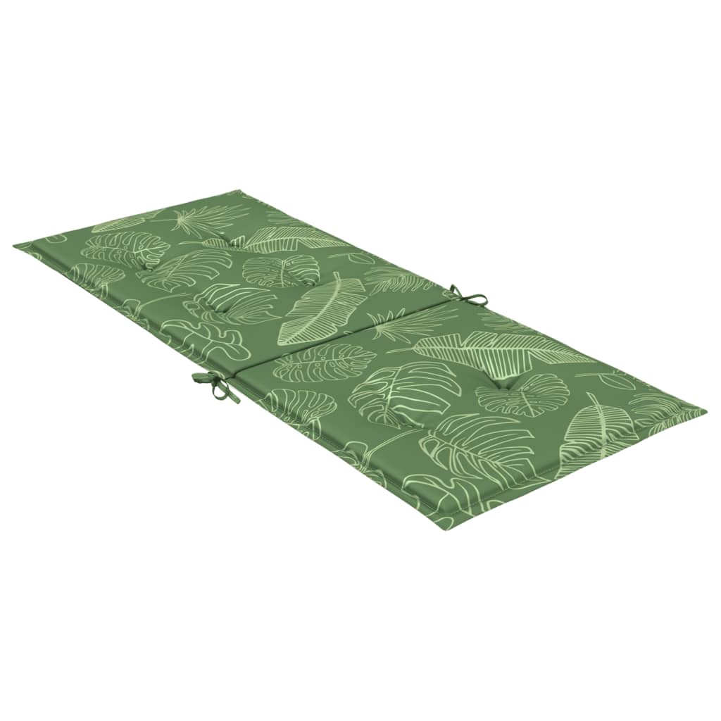 High-back cushions 4 pcs. leaf pattern fabric