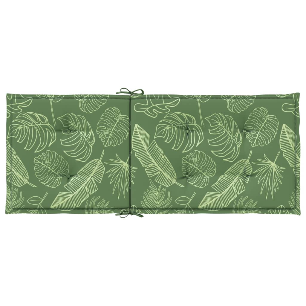 High-back cushions 4 pcs. leaf pattern fabric