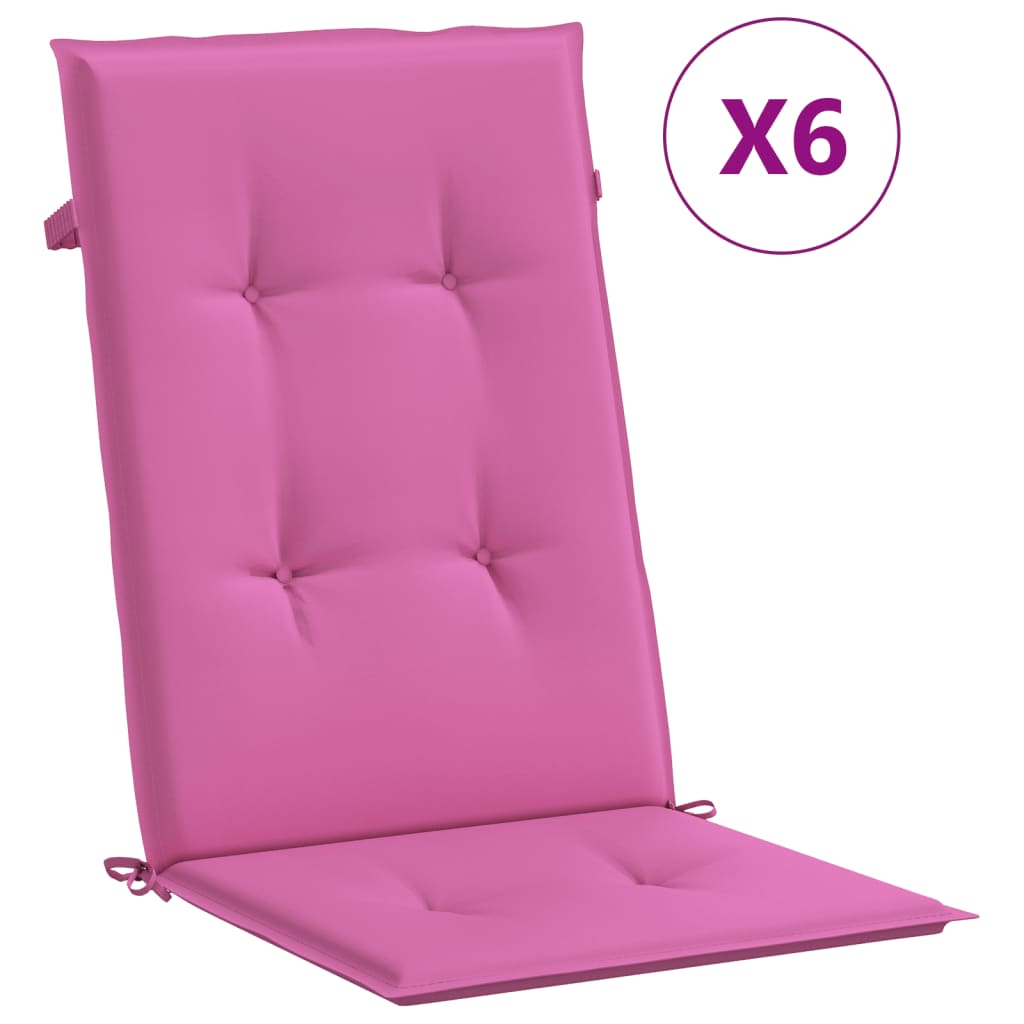 High-back cushions 6 pcs. Pink fabric