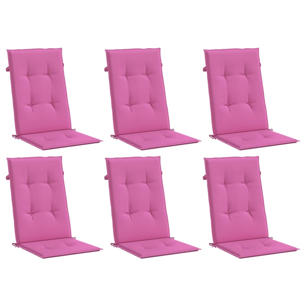 High-back cushions 6 pcs. Pink fabric