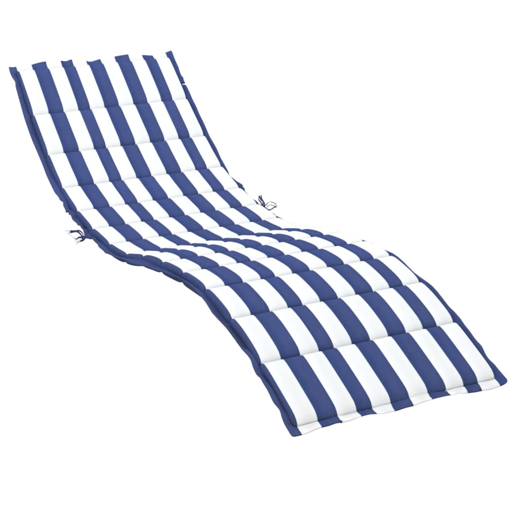Sun Lounger Cushion Blue&amp;White Striped Oxford Fabric