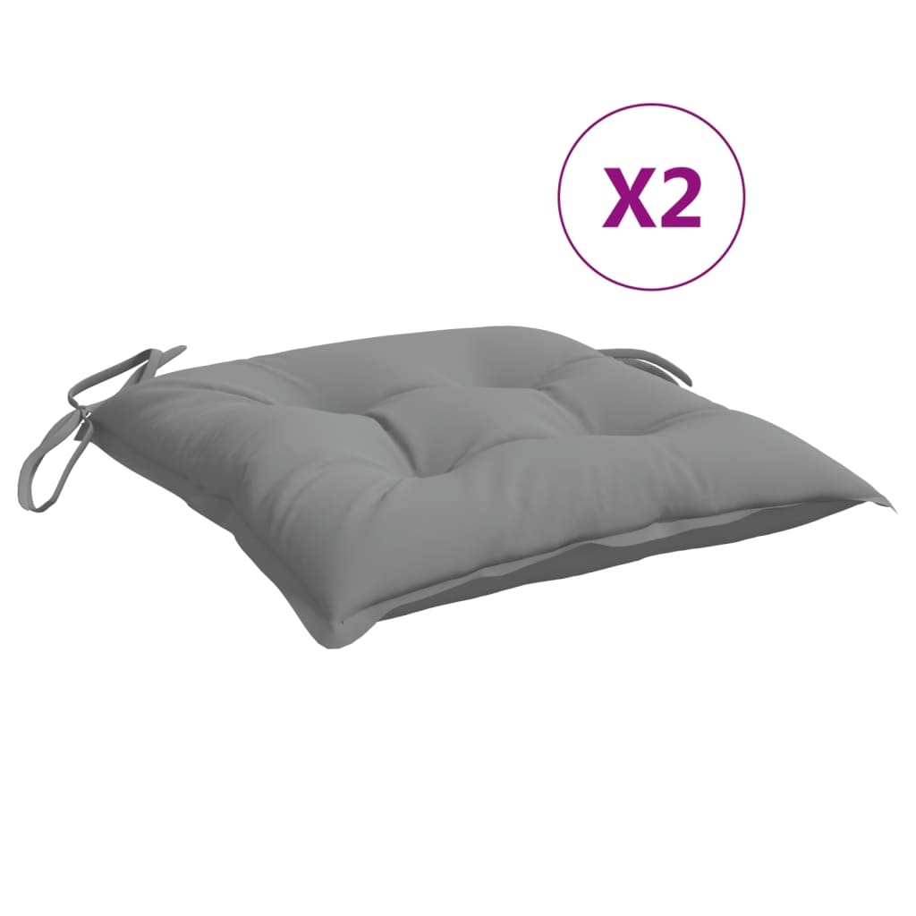 Chair cushions 2 pcs. Grey 40x40x7 cm Oxford fabric