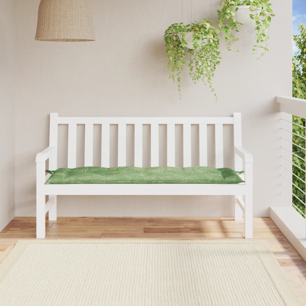 Garden bench cushion leaf pattern 150x50x7 cm Oxford fabric