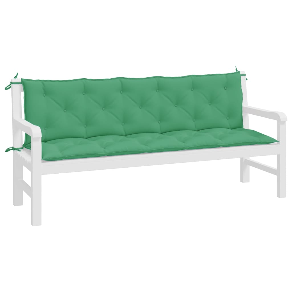 Garden bench cushions 2 pieces green 180x50x7 cm Oxford fabric