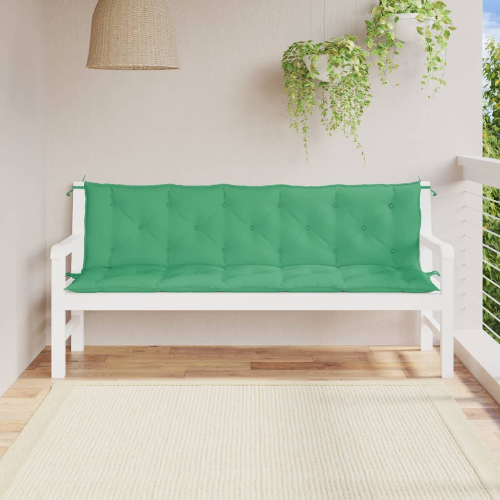 Garden bench cushions 2 pieces green 180x50x7 cm Oxford fabric