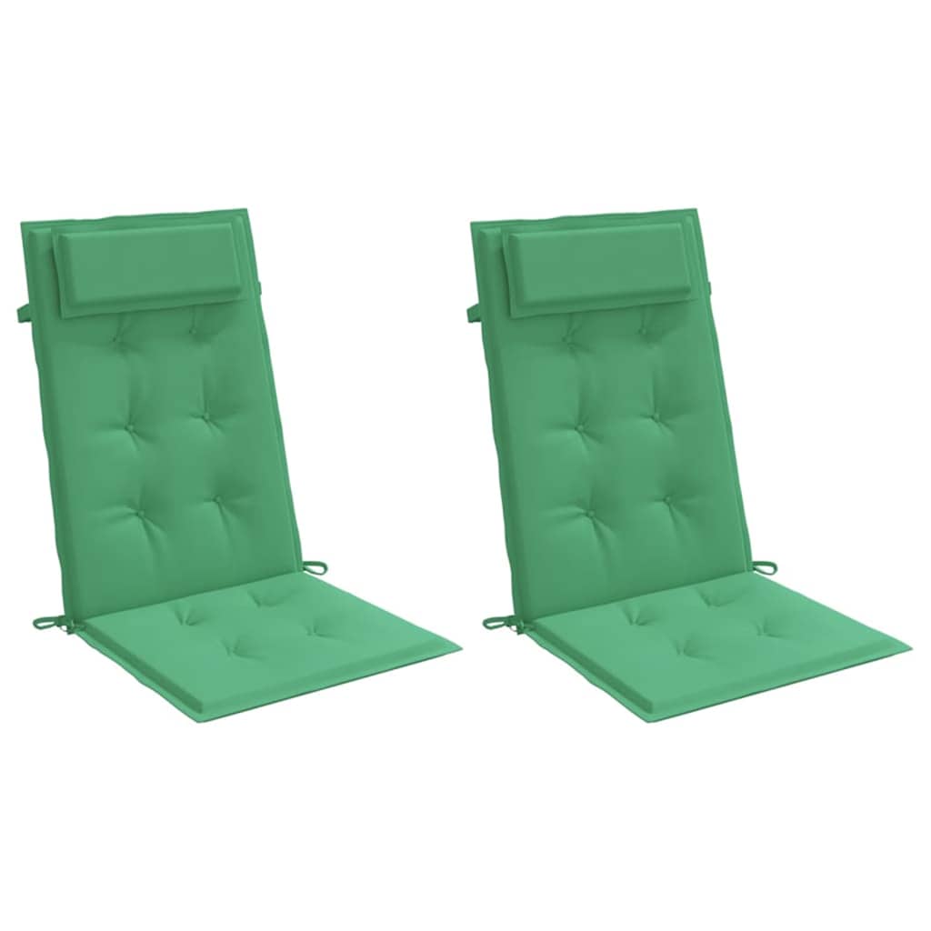 High-back cushions 2 pcs. Green Oxford fabric