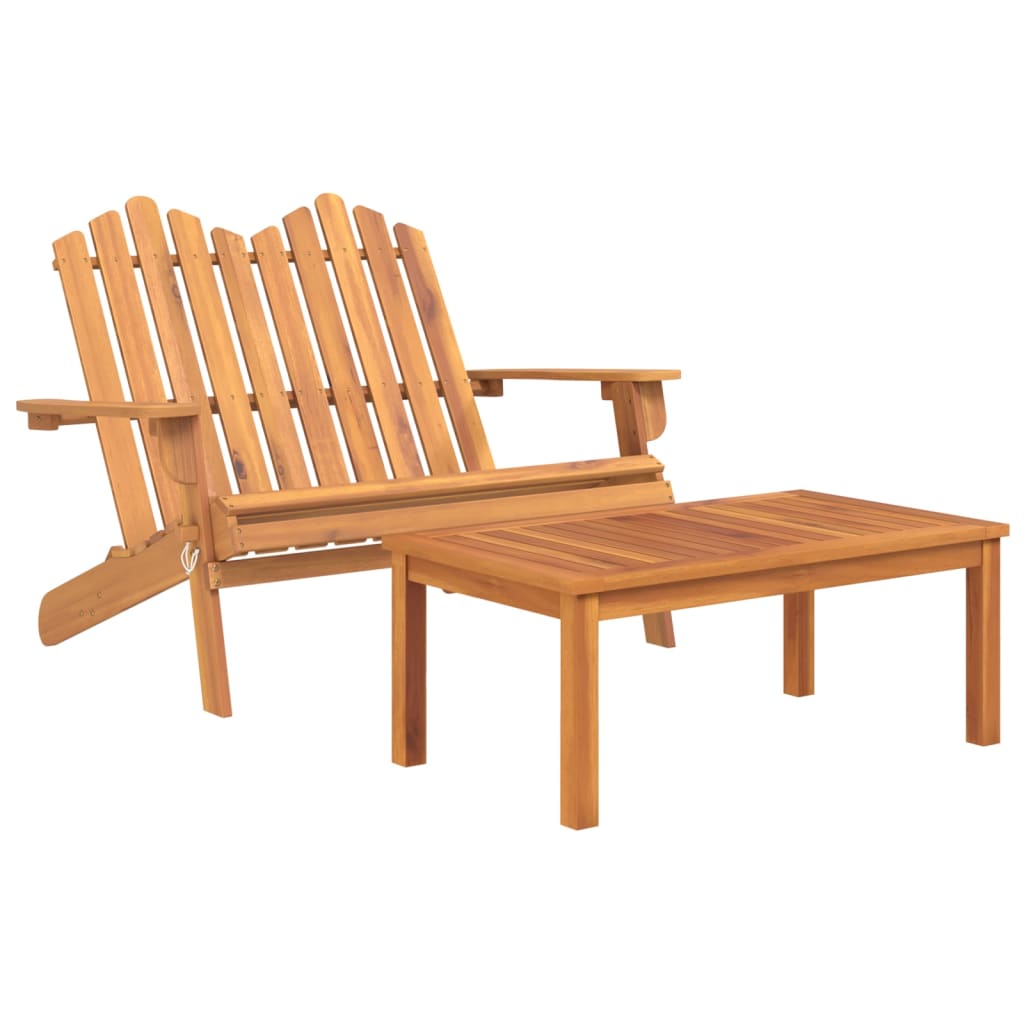 2-piece garden lounge set Adirondack solid acacia wood