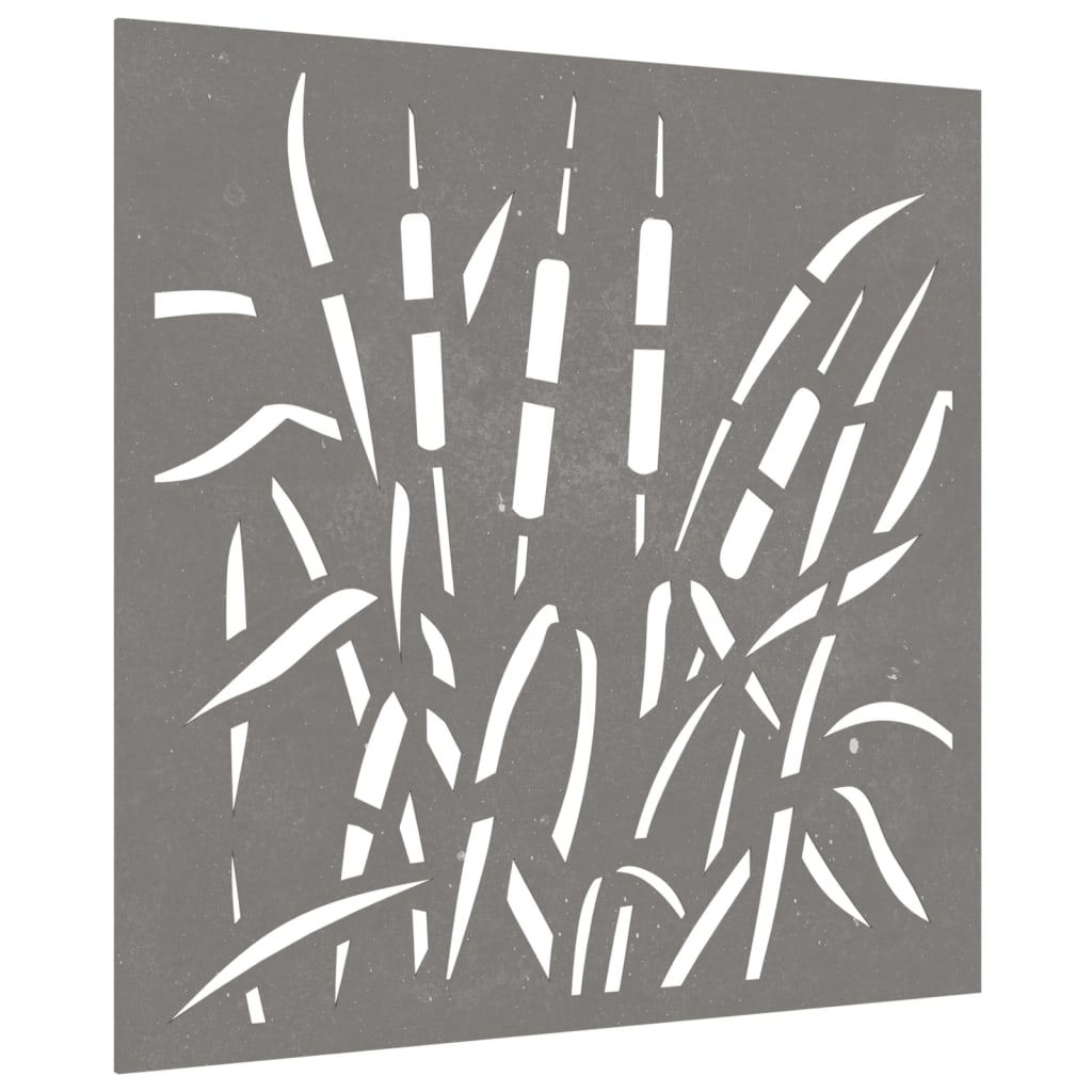 Garten-Wanddeko 55x55 cm Cortenstahl Gras-Design