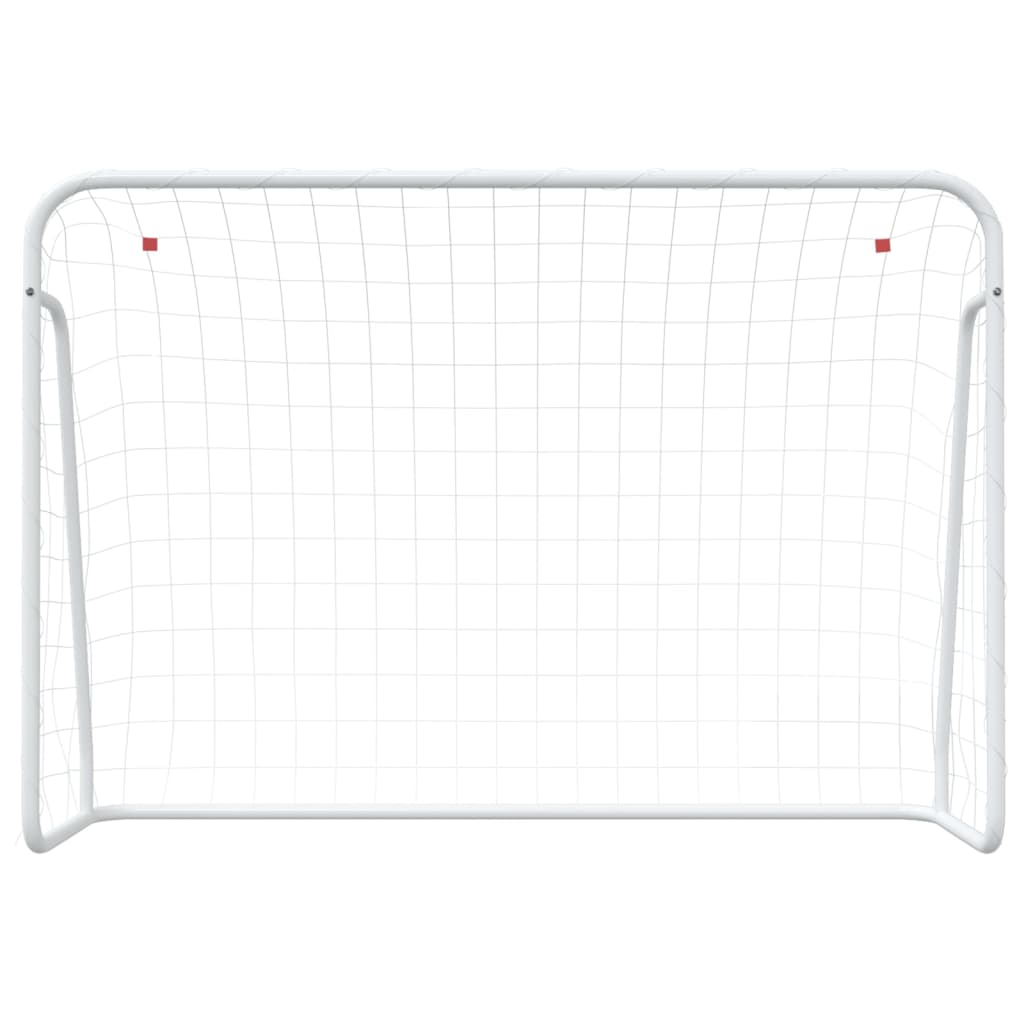 Fußballtor mit Netz Weiß 214x75x152 cm Stahl & Polyester