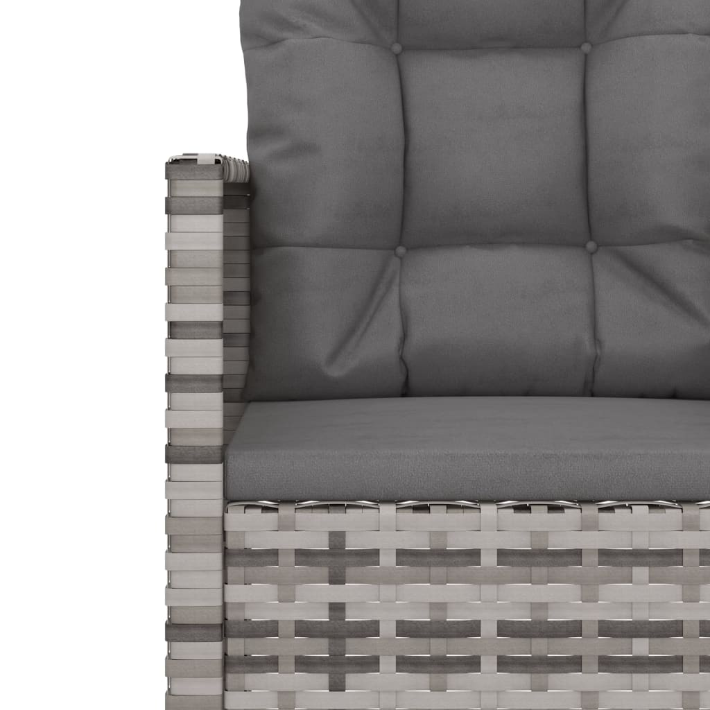 Garden Bench with Cushion Grey 105 cm Poly Rattan