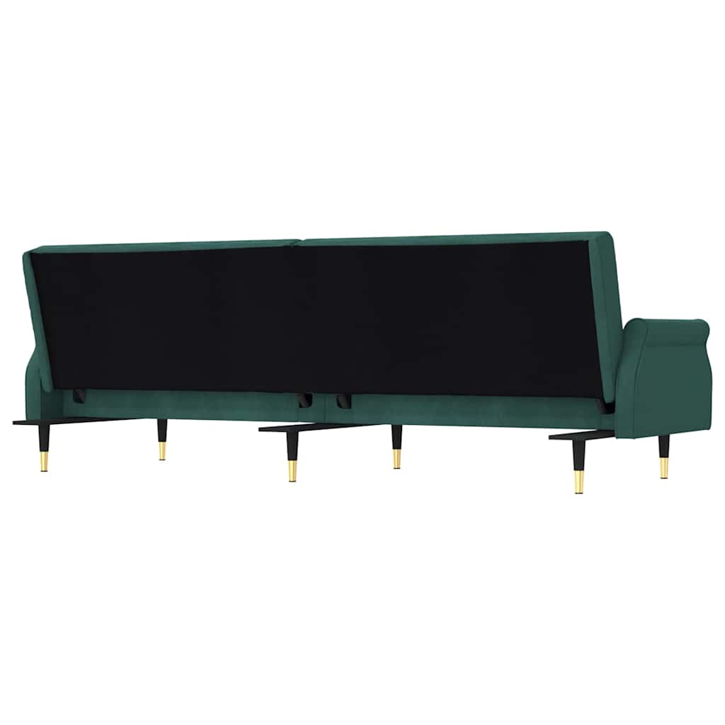 Schlafsofa mit Kissen Dunkelgrün Samt