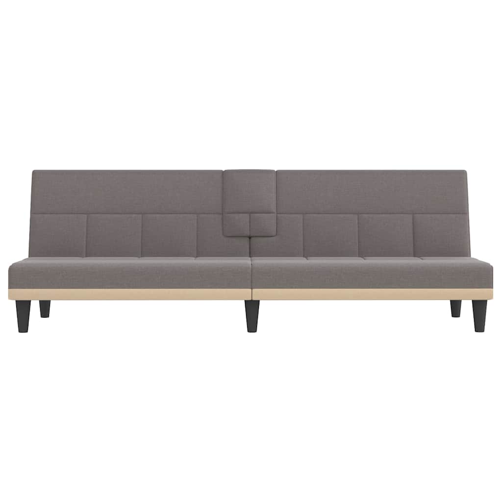 Schlafsofa mit Getränkehaltern Taupe Stoff