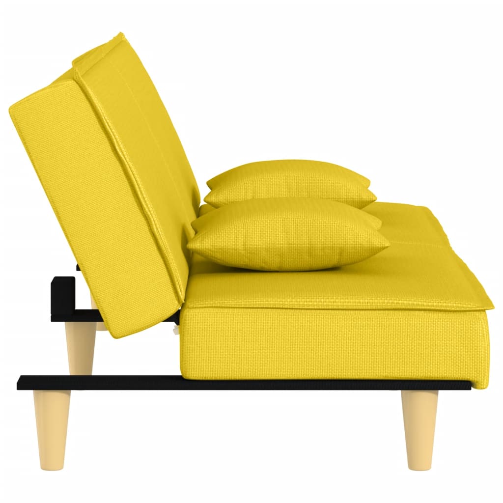 Schlafsofa Hellgelb Stoff