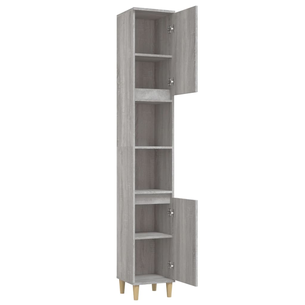 Bathroom cabinet gray Sonoma 30x30x190 cm made of wood
