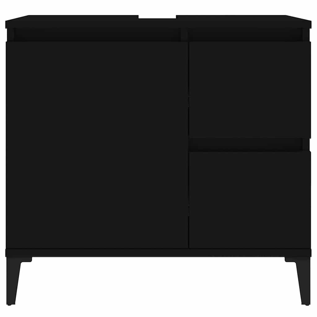 Bathroom cabinet black 65x33x60 cm made of wood