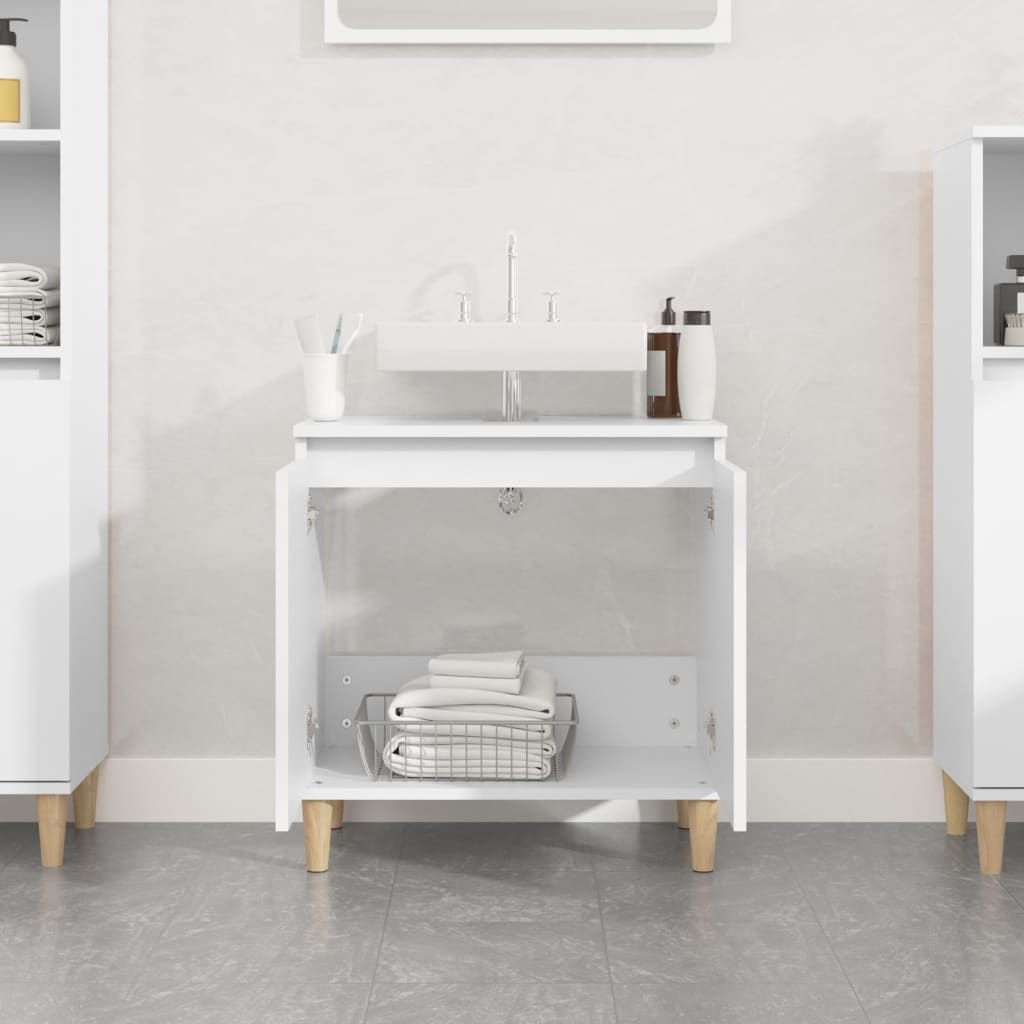 Washbasin Cabinet White 58x33x60 cm Wood Material