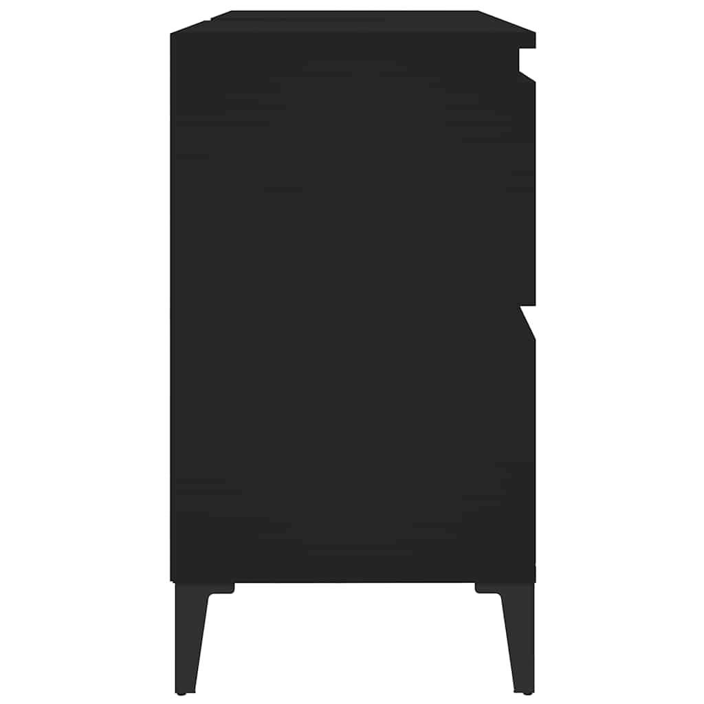 Waschbeckenunterschrank Schwarz 80x33x60 cm Holzwerkstoff