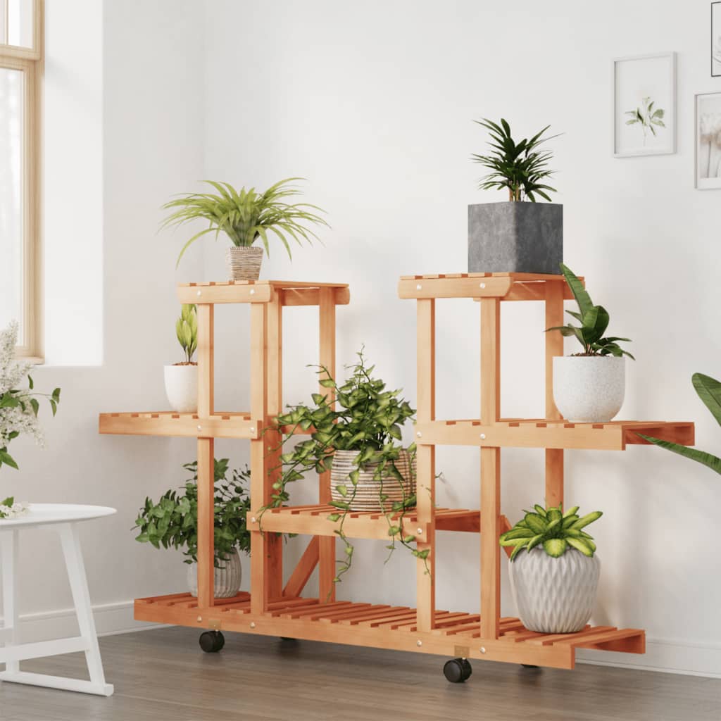 Flower stand with wheels 110x25x78 cm solid fir wood