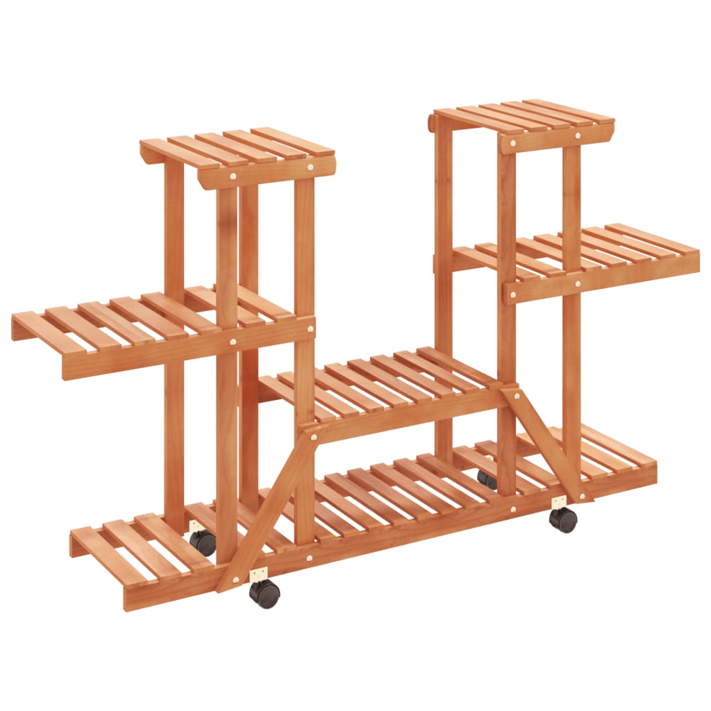 Flower stand with wheels 110x25x78 cm solid fir wood