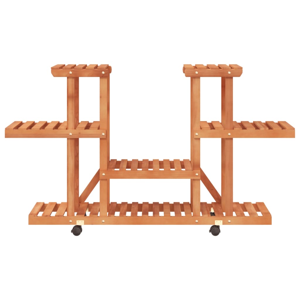 Flower stand with wheels 110x25x78 cm solid fir wood