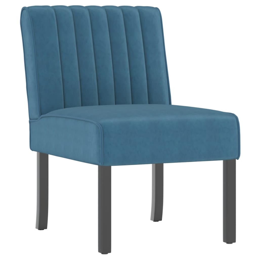 Polsterstuhl Blau Samt