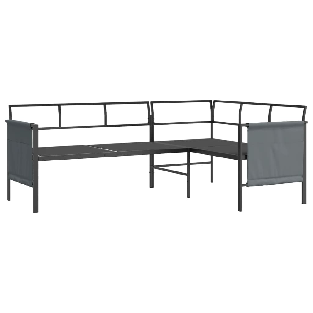 Garten-Ecksofa Anthrazit Stahl und Textilene