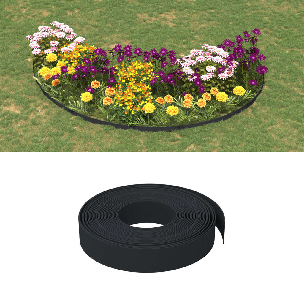 Lawn edging black 10 m 10 cm polyethylene