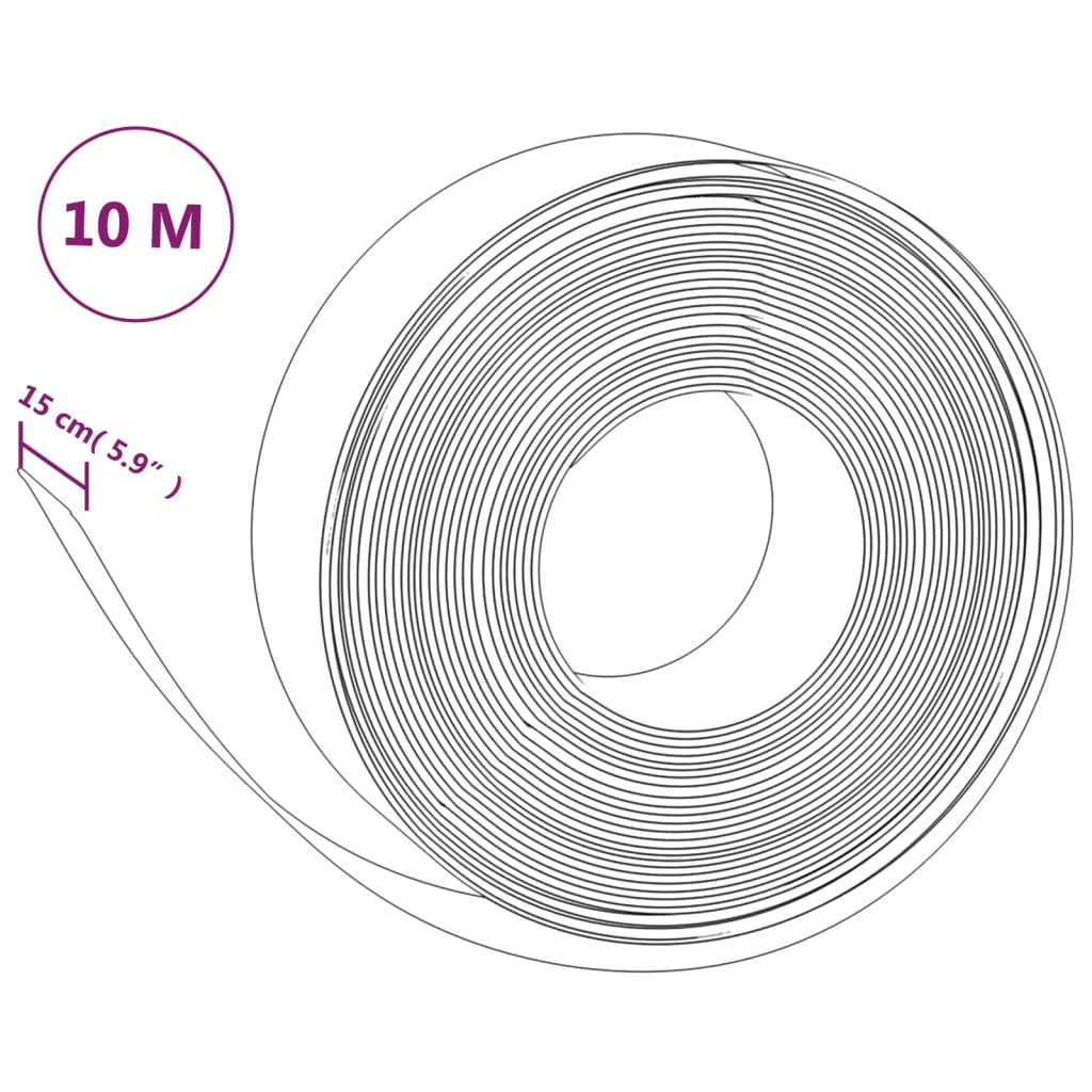 Lawn edging black 10 m 15 cm polyethylene