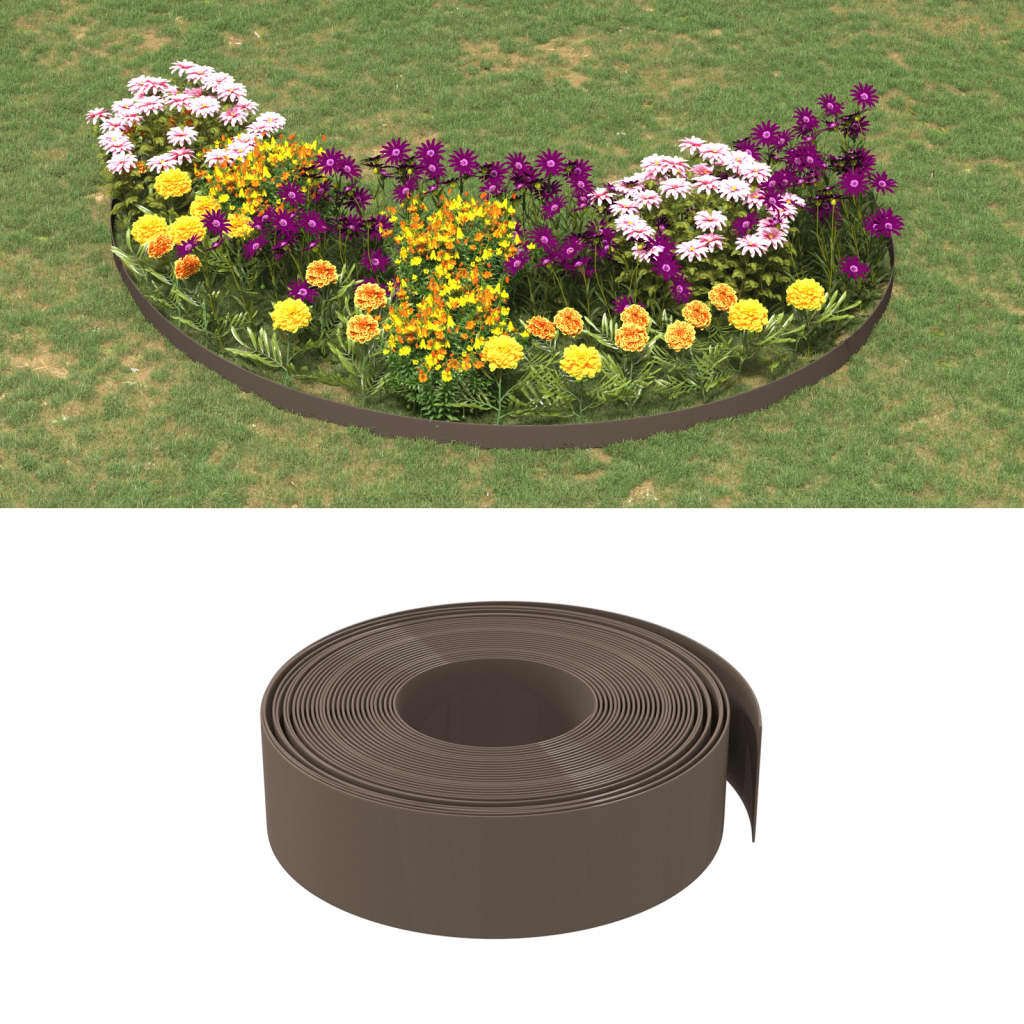 Lawn edging brown 10 m 15 cm polyethylene