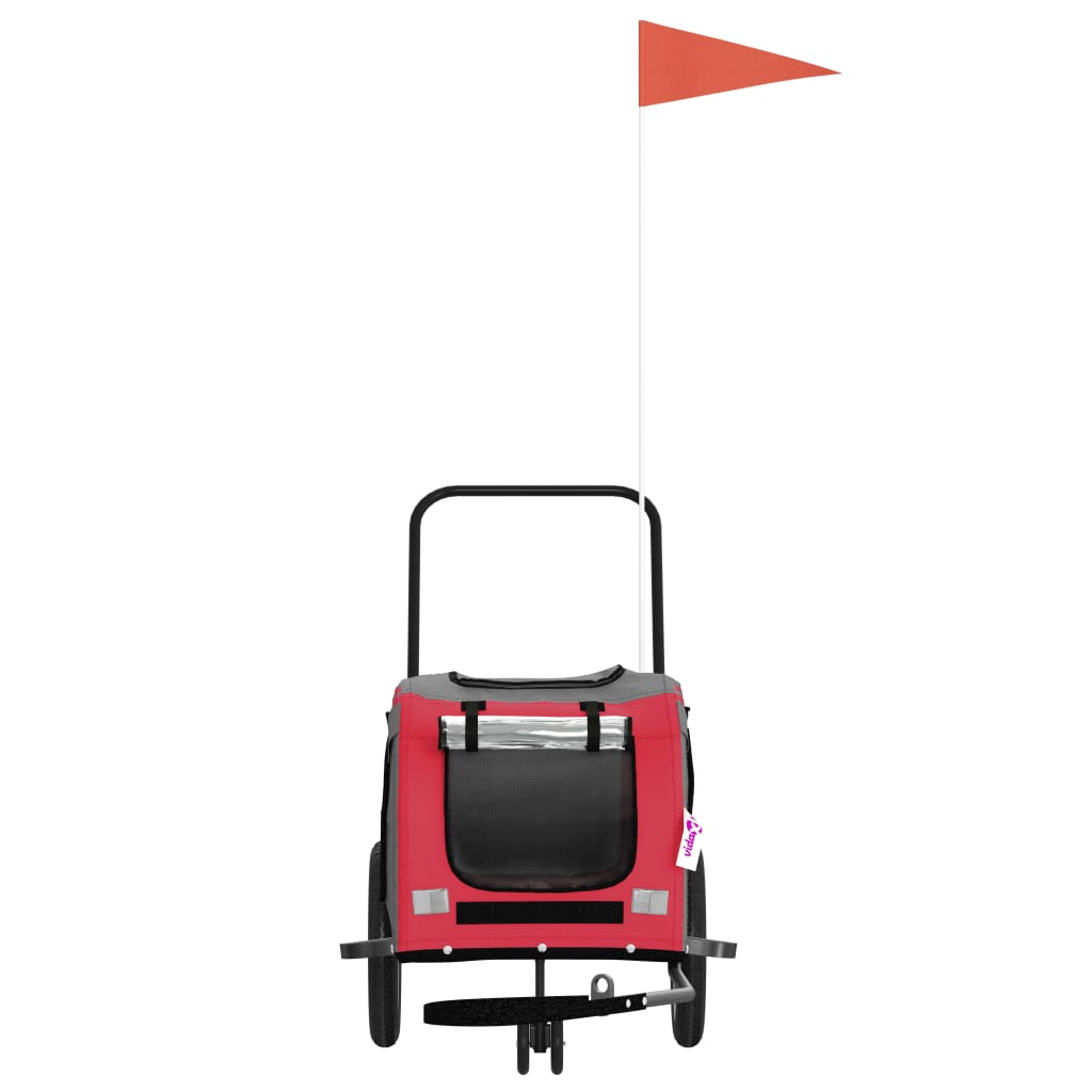 Bicycle Trailer Dogs Red and Black Oxford Fabric &amp; Iron